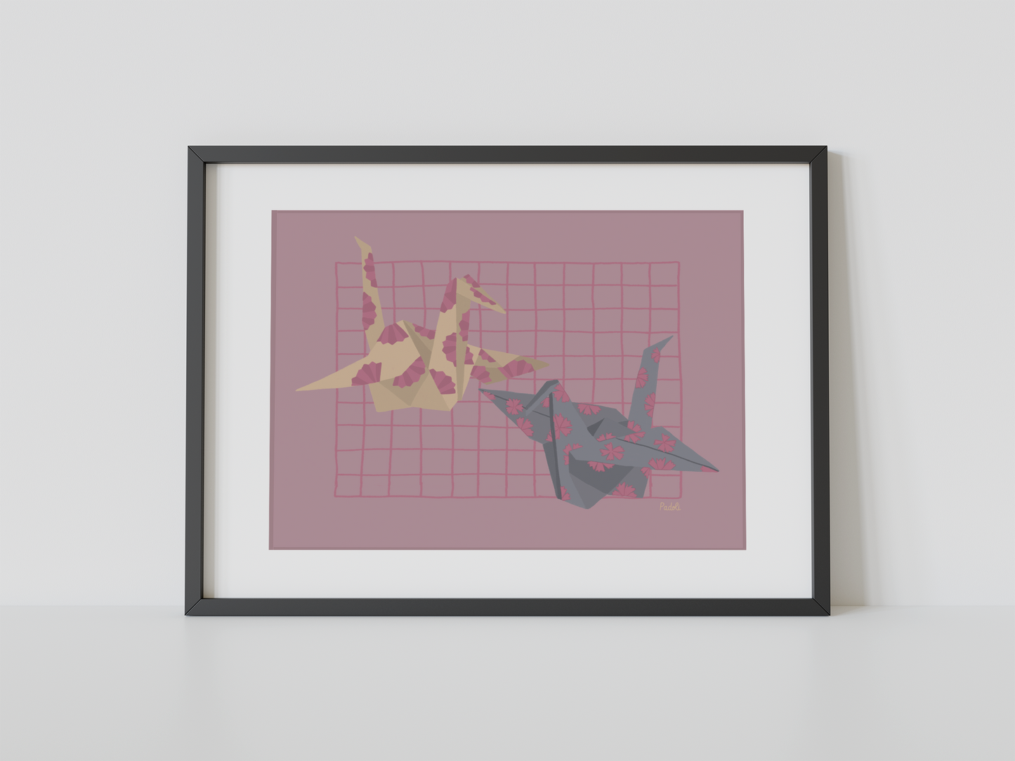 Print grullas de origami
