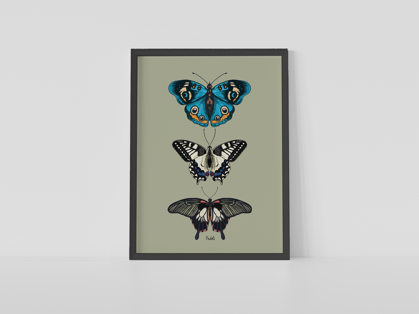 Print composición de mariposas tropicales