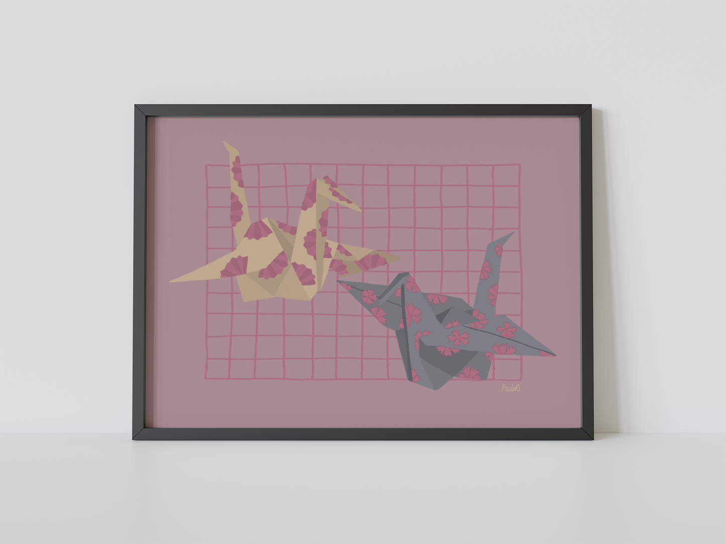 Print grullas de origami