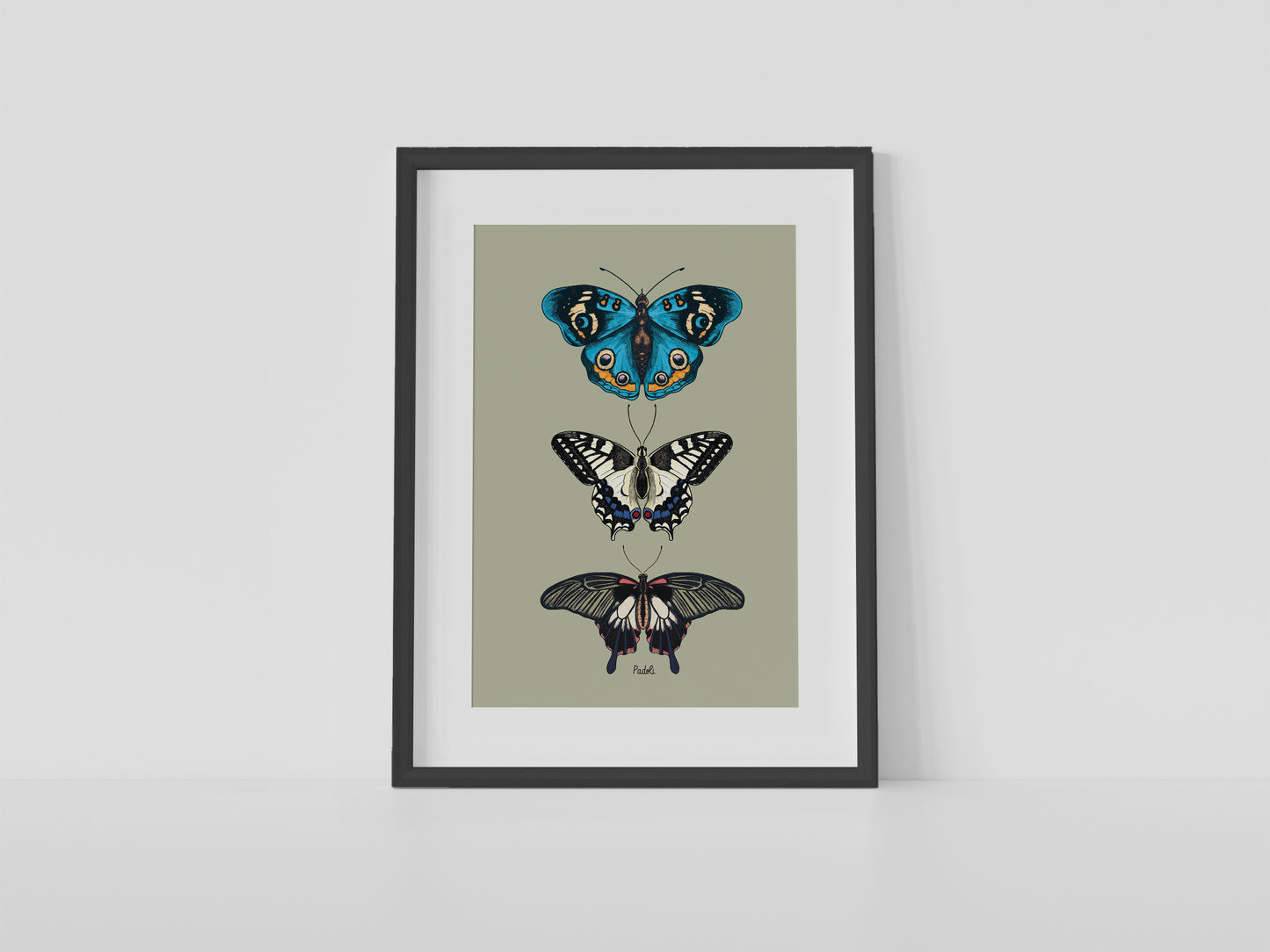 Print composición de mariposas tropicales