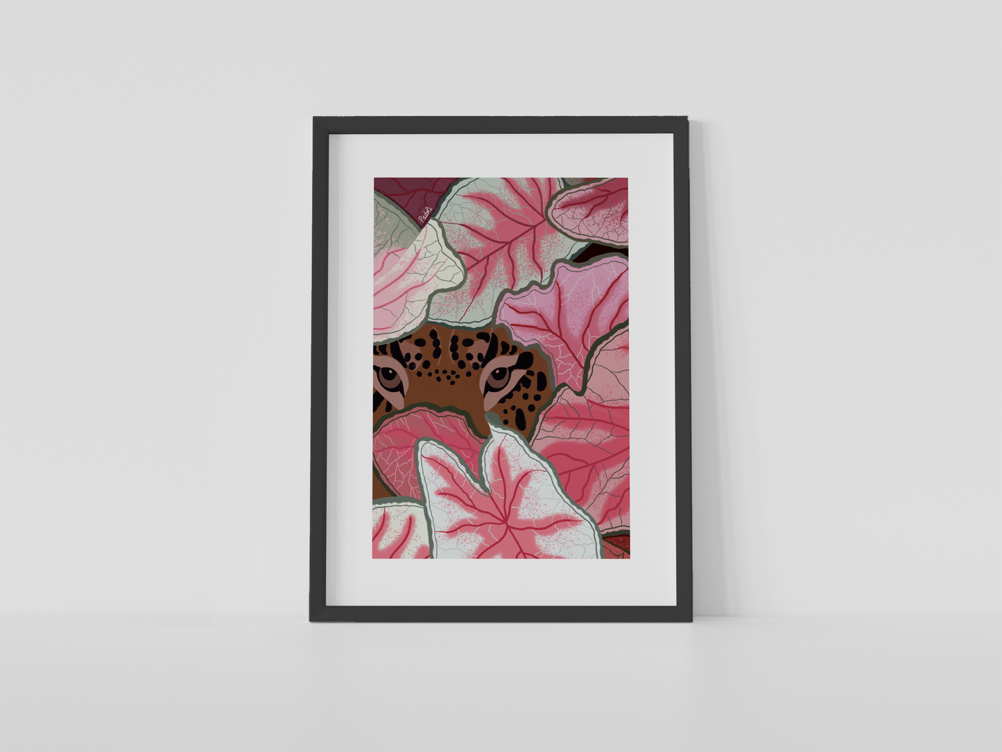 Print Tigre en la selva rosa