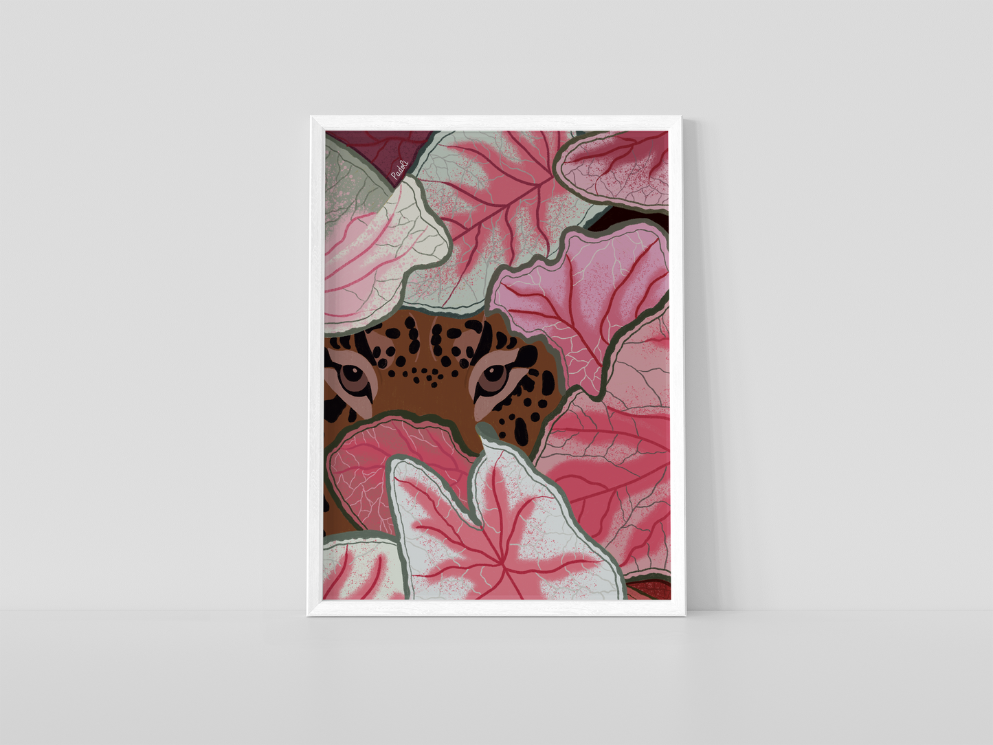 Print Tigre en la selva rosa