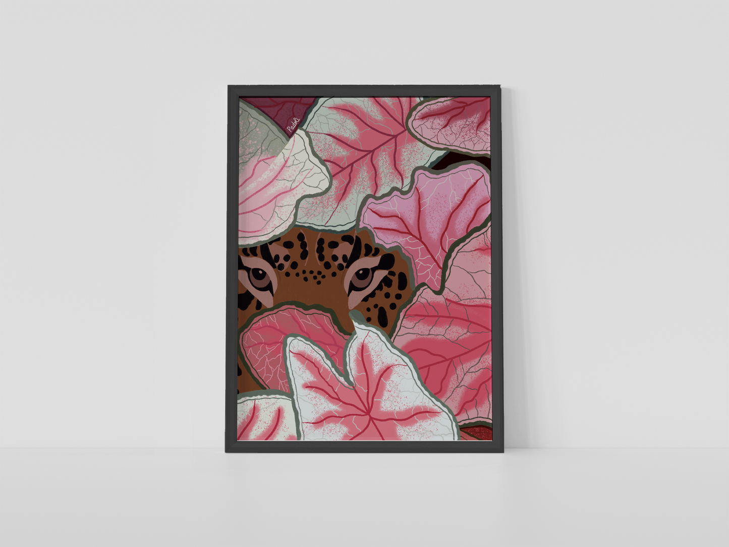 Print Tigre en la selva rosa