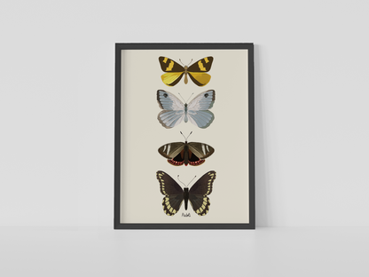 Print composición 4 mariposas II