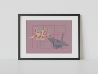 Print grullas de origami