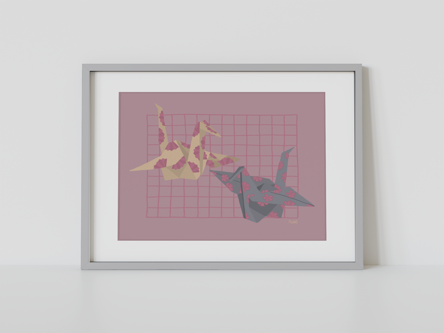 Print grullas de origami