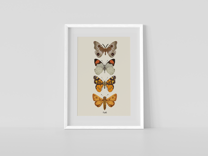 Print composición 4 mariposas
