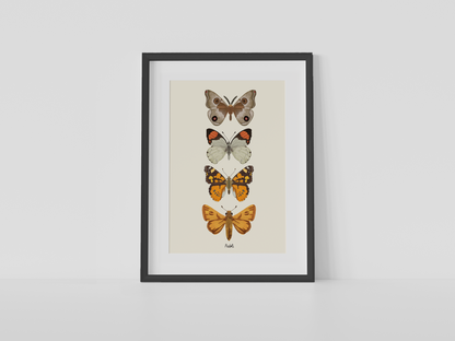 Print composición 4 mariposas