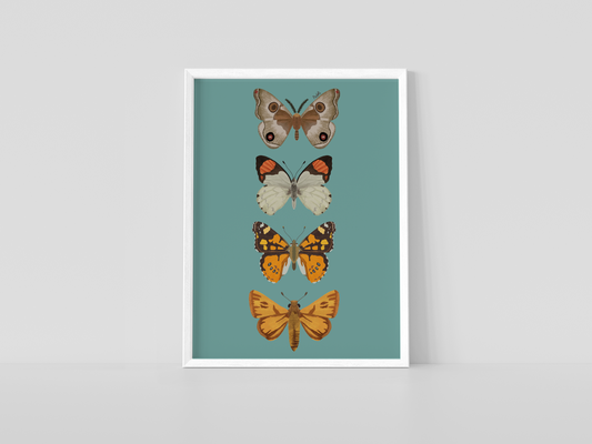 Print composición 4 mariposas