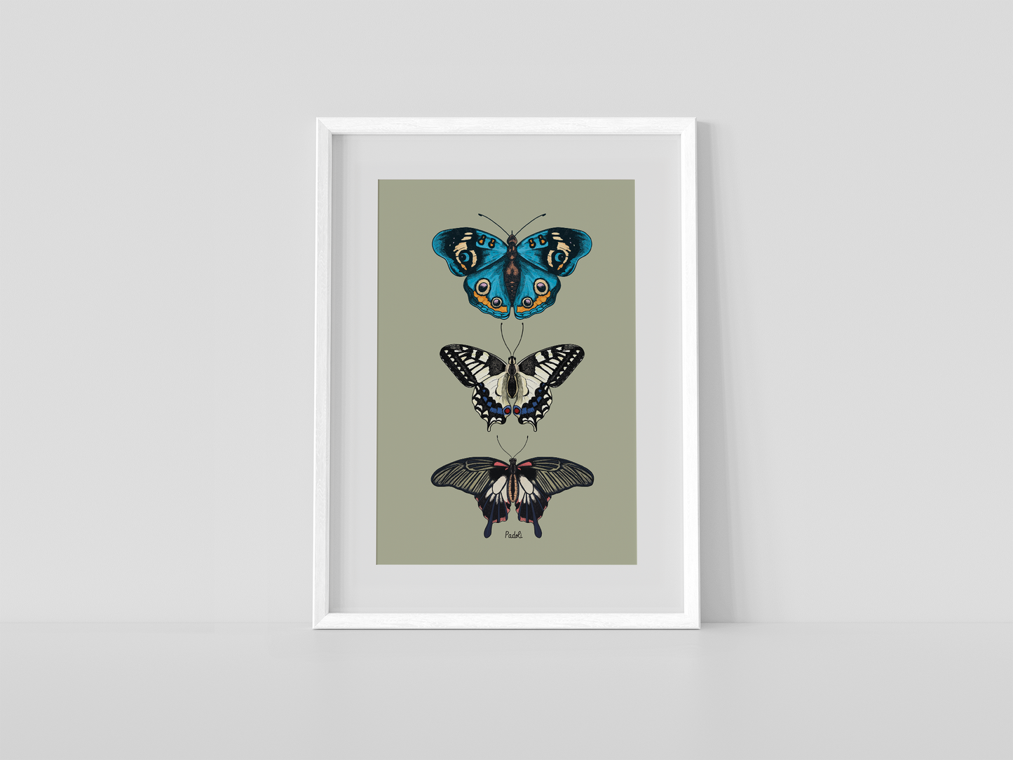 Print composición de mariposas tropicales
