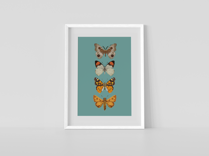 Print composición 4 mariposas
